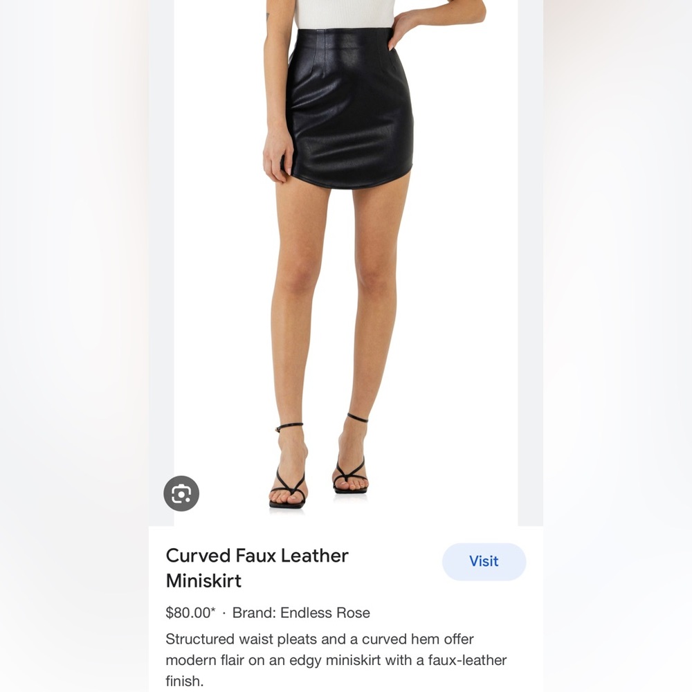 Endless rose faux leather black mini skirt